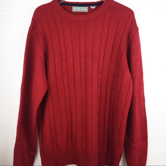Lux Cable Knit Sweater | Oscar De La Renta Red XL - Picture 3 of 8